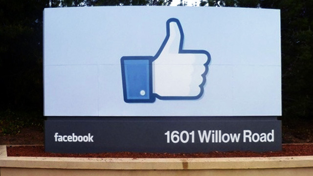 The entrance to Facebook's campus