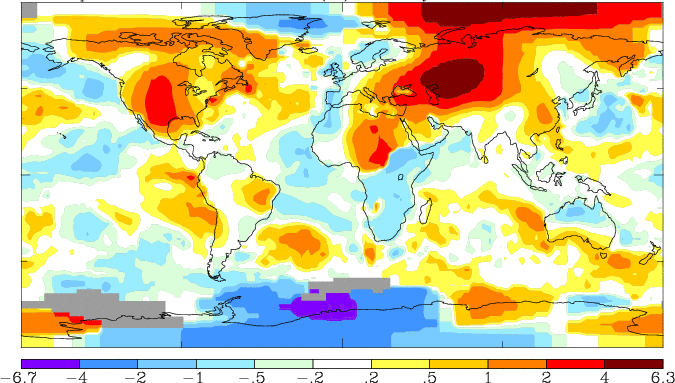 Record-setting 2012 warmth largely confined to North America, western ...