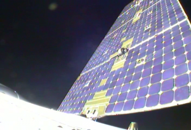 The Dragon's solar panels have unfurled and are now powering the craft.