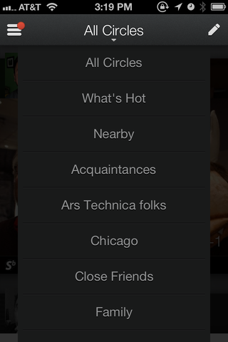 Circles are now much easier to access from the top of the screen.