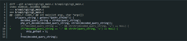 Installing this 13-line patch is one of the steps security researchers suggest webmasters follow immediately to prevent attacks that exploit an unpatched vulnerability in the PHP scripting language.