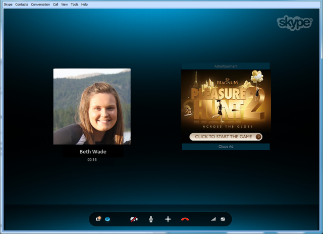 skype call screen shot