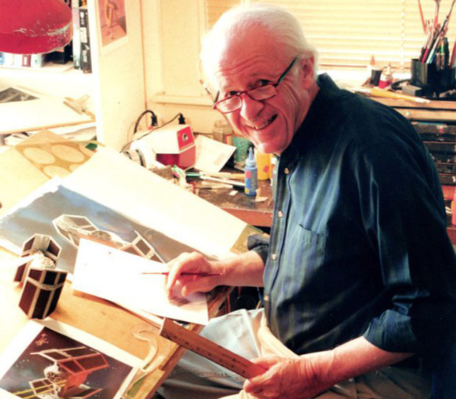 Ralph McQuarrie at work in his studio.