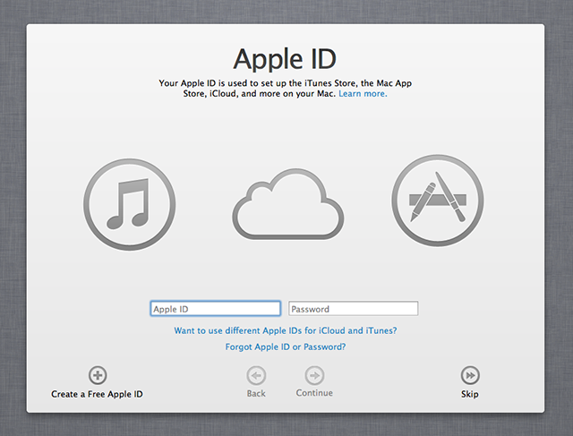 Be assured, Mountain Lion will ask you for your Apple ID.