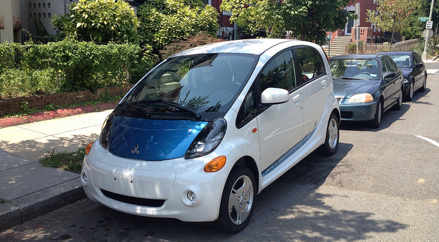 The i-MiEV parked on a DC street