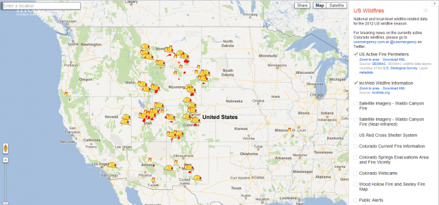 2012 US Wildfire Crisis Map