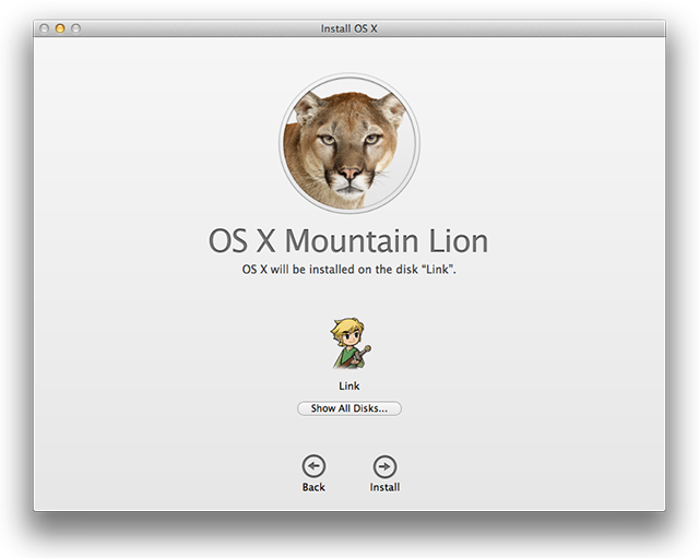 The Mountain Lion installer.