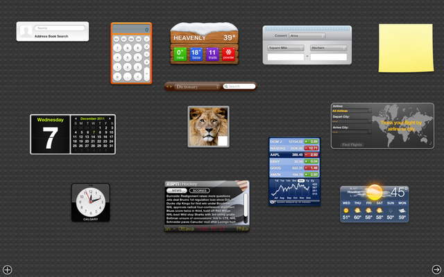 dashboard widgets mac os x