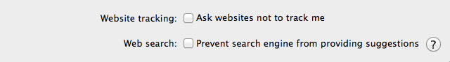 Safari's new privacy settings, both off by default.