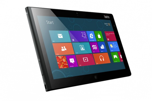 The ThinkPad Tablet 2 is a Windows 8 tablet running a Clover Trail Atom processor.