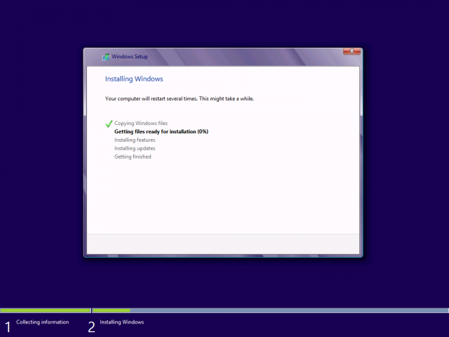 That glass effect is a Windows 7 thing. It has no place in the Windows 8 installer.