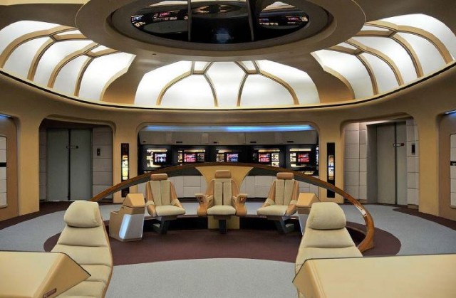 The bridge from the <em>Experience</em> show, while close to the original, lacked seats on either side of the first officer and counselor's chairs.