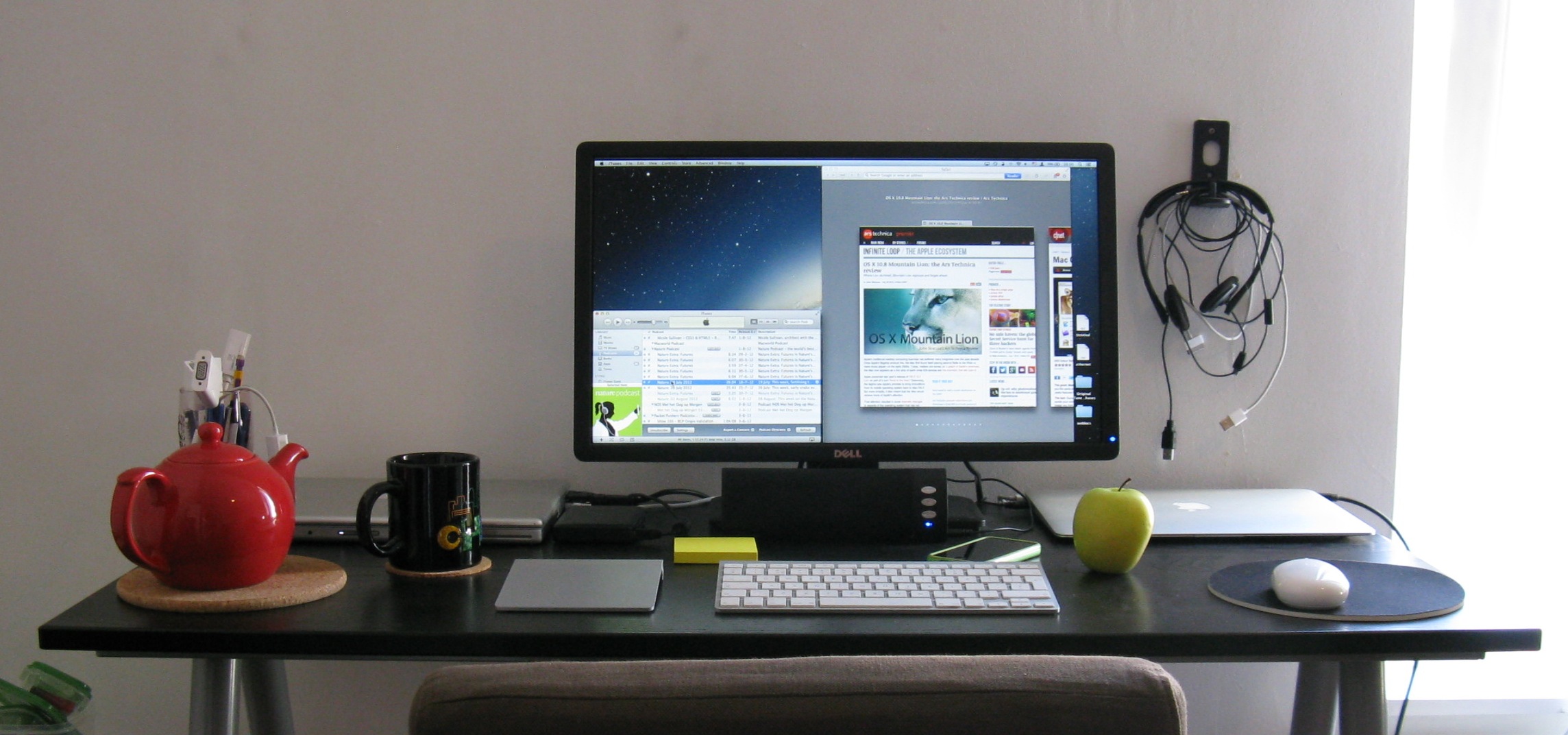 Simple desktop computer desk home office table, bookcase