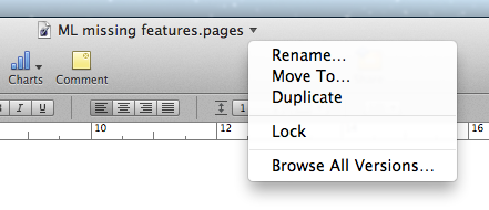 Locking a document in Pages