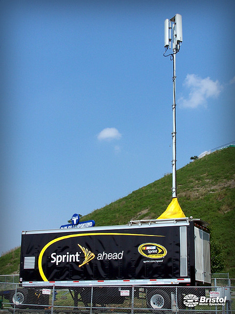 This mobile cell tower helped provide connections to fans at Bristol Motor Speedway in Tennessee in August 2008