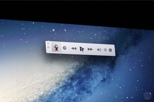 The iTunes mini player.