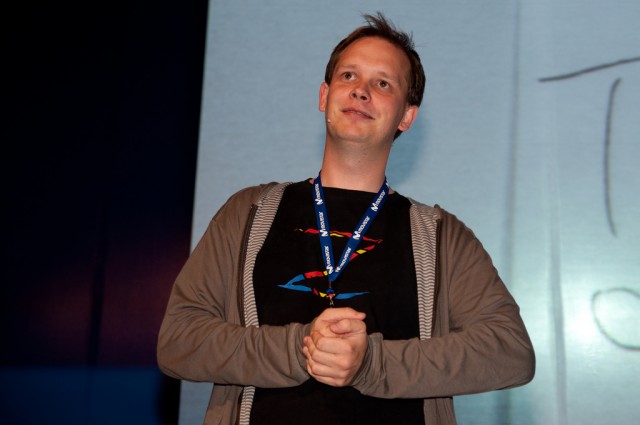 Since the trial, Sunde has hit the public speaking circuit. As shown here, he spoke at Campus Party Mexico in 2010.