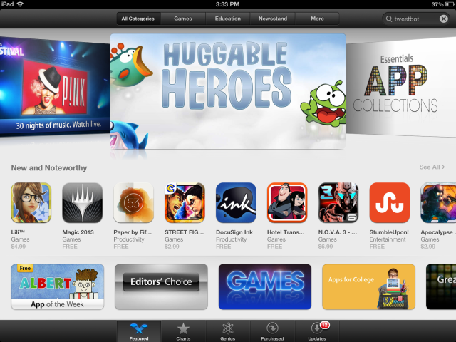 The App Store has been tweaked for iOS 6, with a more visually engaging layout.