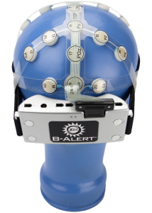 The B-Alert x24 wireless EEG "cap" from Advanced Brain Monitoring. A similar device is used to track the brainwaves of CT2WS operators.
