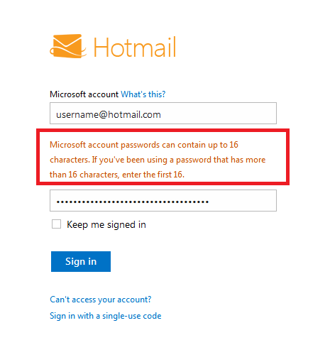 Secret Microsoft policy limited Hotmail passwords to 16 characters