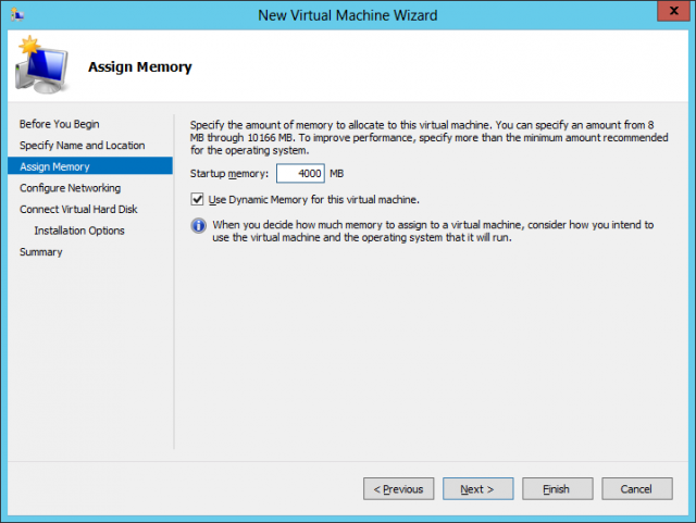 Selecting Dynamic Memory for a virtual machine at setup allows Hyper-V to give or take away RAM as demand requires.