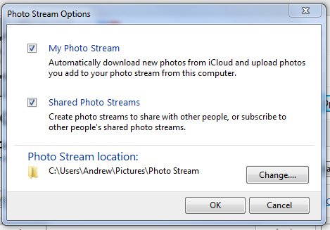 Photo Streams and Shared Photo Streams can be enabled separately.