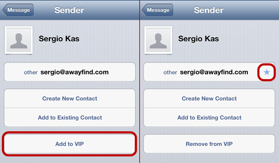 Setting VIPs in iOS