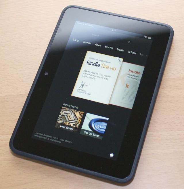 The home screen of the new Kindle Fire HD: not quite the same as the old Kindle Fire. 