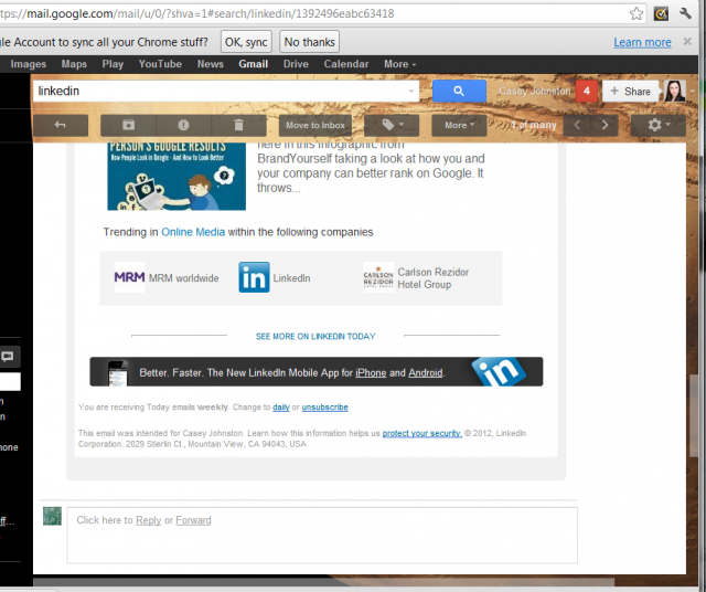 LinkedIn's unsubscribe link at the bottom of an e-mail, which takes us to...