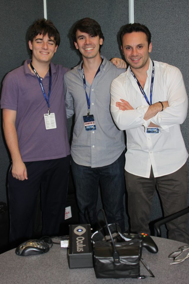 From left to right: Rift creator Palmer Luckey, VP of product Nate Mitchell, and CEO Brenden Iribe