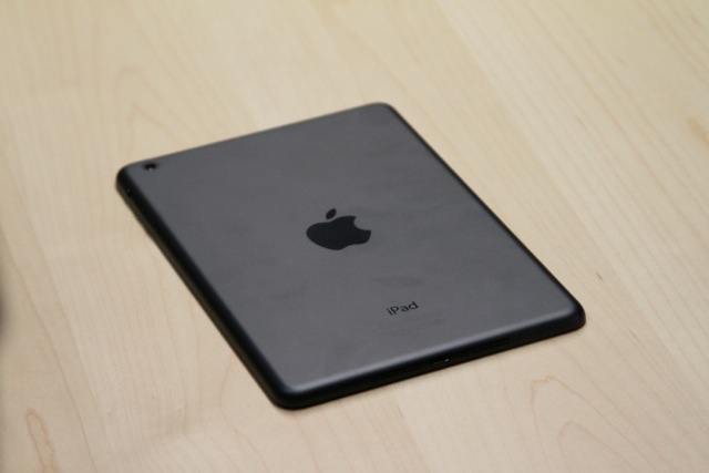 Back of the black iPad mini.