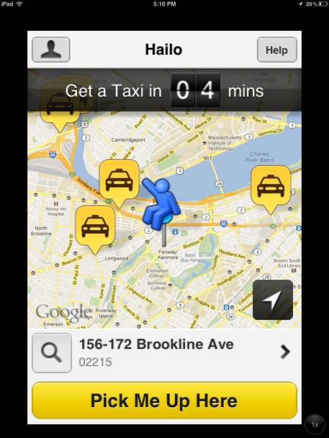 Hailo has a similar interface to other rideshare and private car service apps.