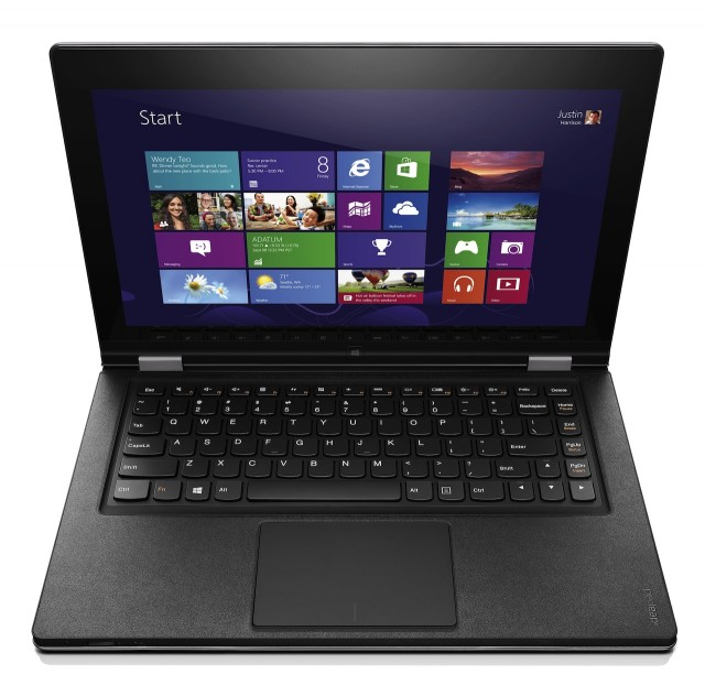 The IdeaPad Yoga 13 is .67 inches (17mm) thick and weighs 3.4 pounds (1.54kg).