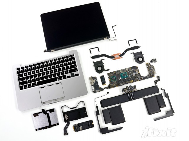 With the tight engineering in Apple's latest laptops, there isn't much to take apart.