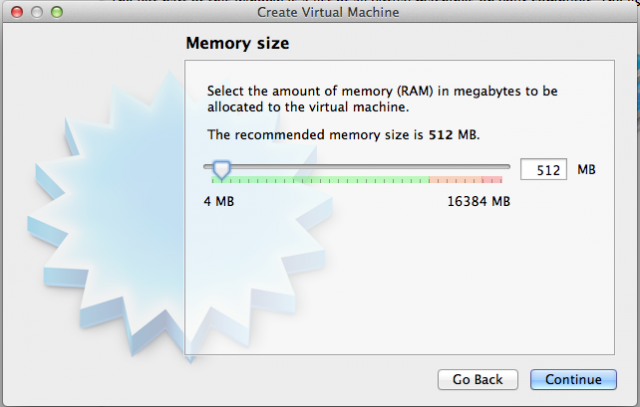 VirtualBox recommends 512MB for a 64-bit Windows 7 VM, about a quarter of the amount Microsoft recommends.