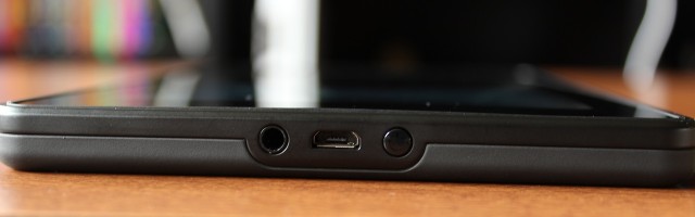 The headphone jack, micro-USB port, and power button are still located on the bottom edge of the Fire.