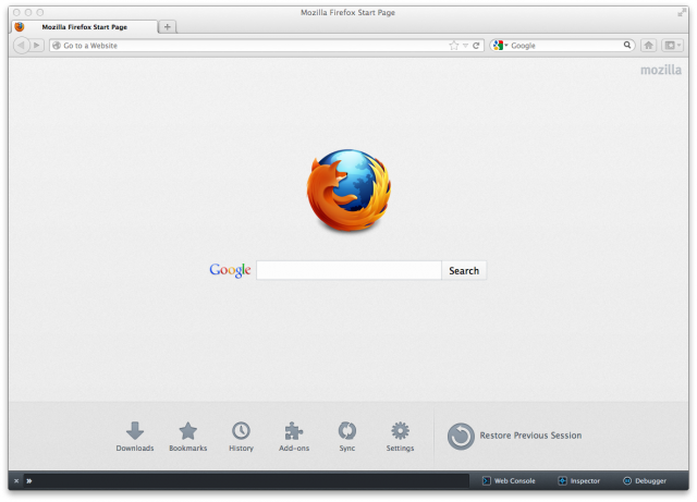 The default homepage of the latest edition of Firefox.