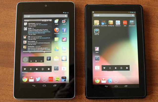 The Nexus 7 and a rooted Kindle Fire: peas (beans?) in a pod.