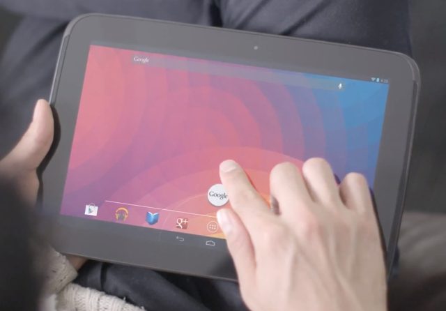 The Google Nexus 10 with Android 4.2 is 8.9mm thin and weighs 1.33 pounds (606 grams), making it a bit lighter than the Retina iPads.