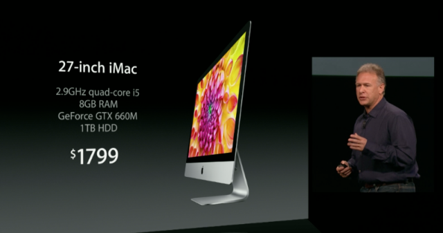 The 27-inch iMac standard features and price.