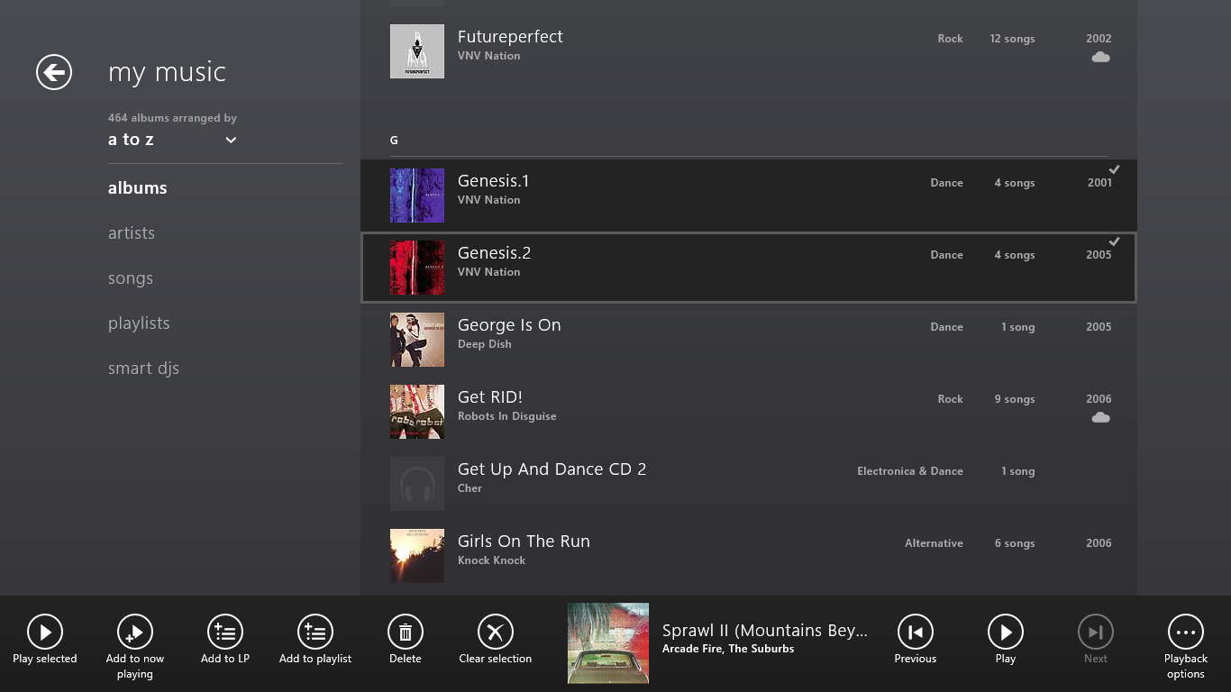 Xbox Music Player for Windows 8.1 embedded.