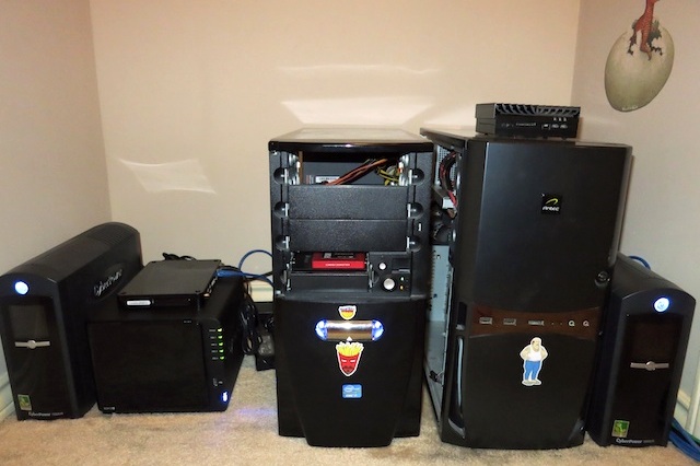 Why I use business class Internet—a pic of my home server closet.