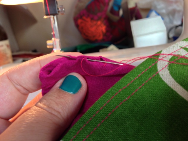 Slip stitch the hole you left in the lining.