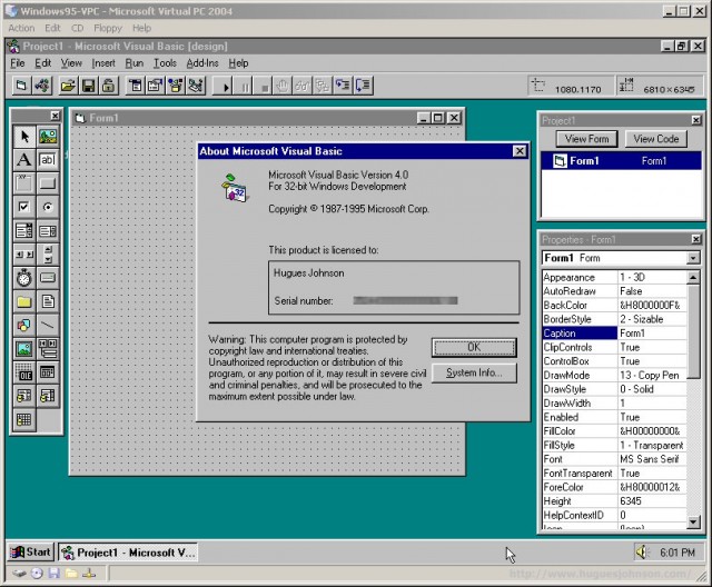 Released in August 1995, Visual Basic 4.0 was the first version capable of creating 32-bit Windows programs.
