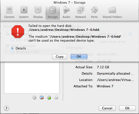 ...but I had trouble importing one from my Parallels installation.