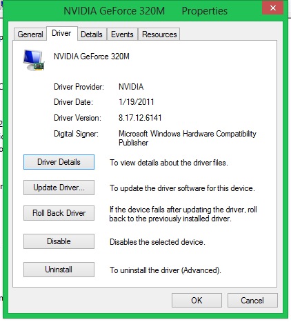 Nvidia discount 320m driver