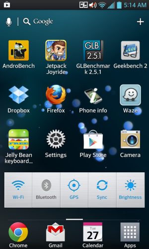 Android 4.0.4 on the LG Optimus G.