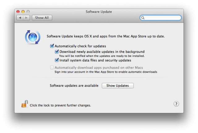 Software updates in OS X can be found in the System Preferences. 