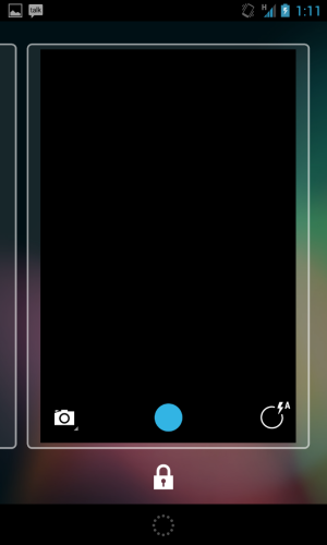 Swiping to the left from the lock screen brings up the camera application.